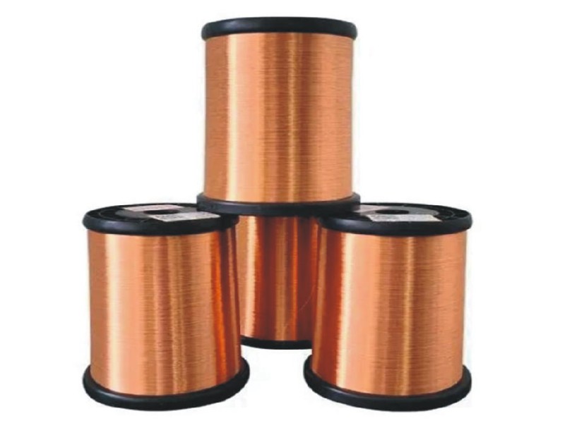 Enameled copper flat wire